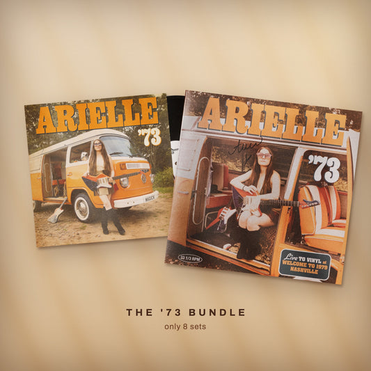 The '73 Bundle: the '73 Vinyl and the signed '73 Live to Vinyl side by side.