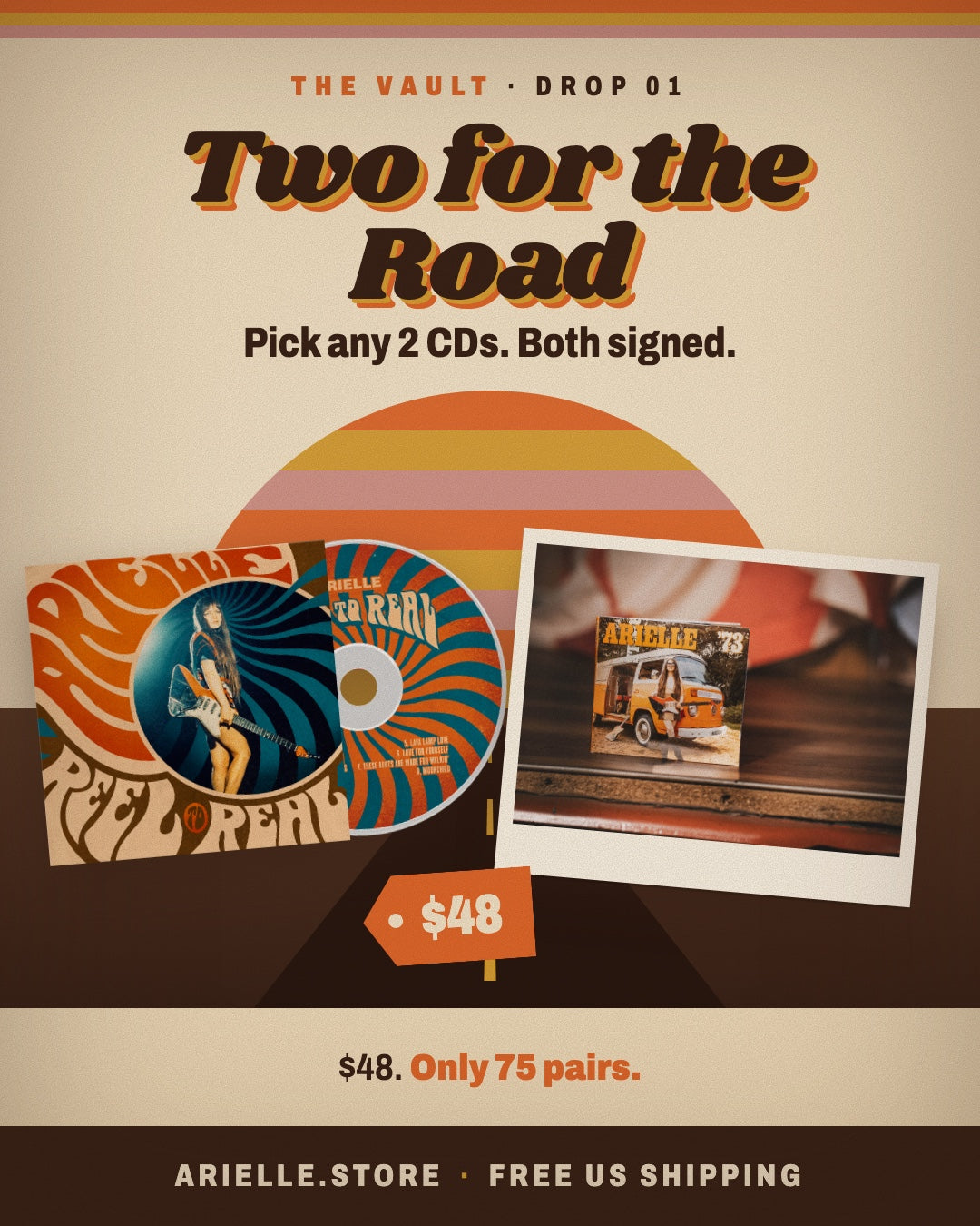 Two for the Road: pick any 2 CDs, both signed. $48. Only 75 pairs.