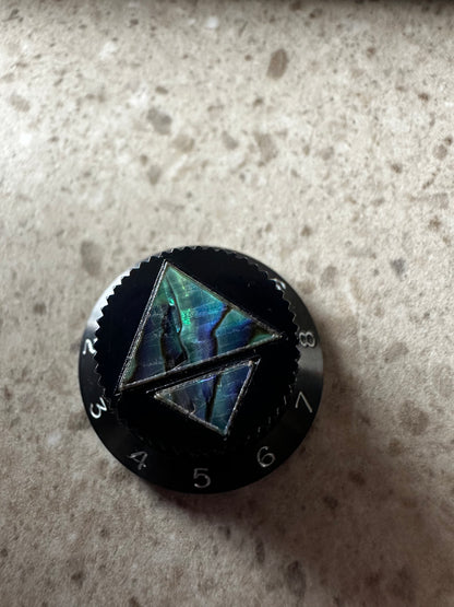 Black Abalone Arielle Triangle Guitar Knobs