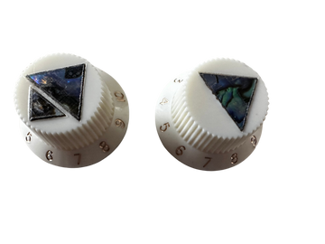 White Abalone Arielle Triangle Guitar Knobs