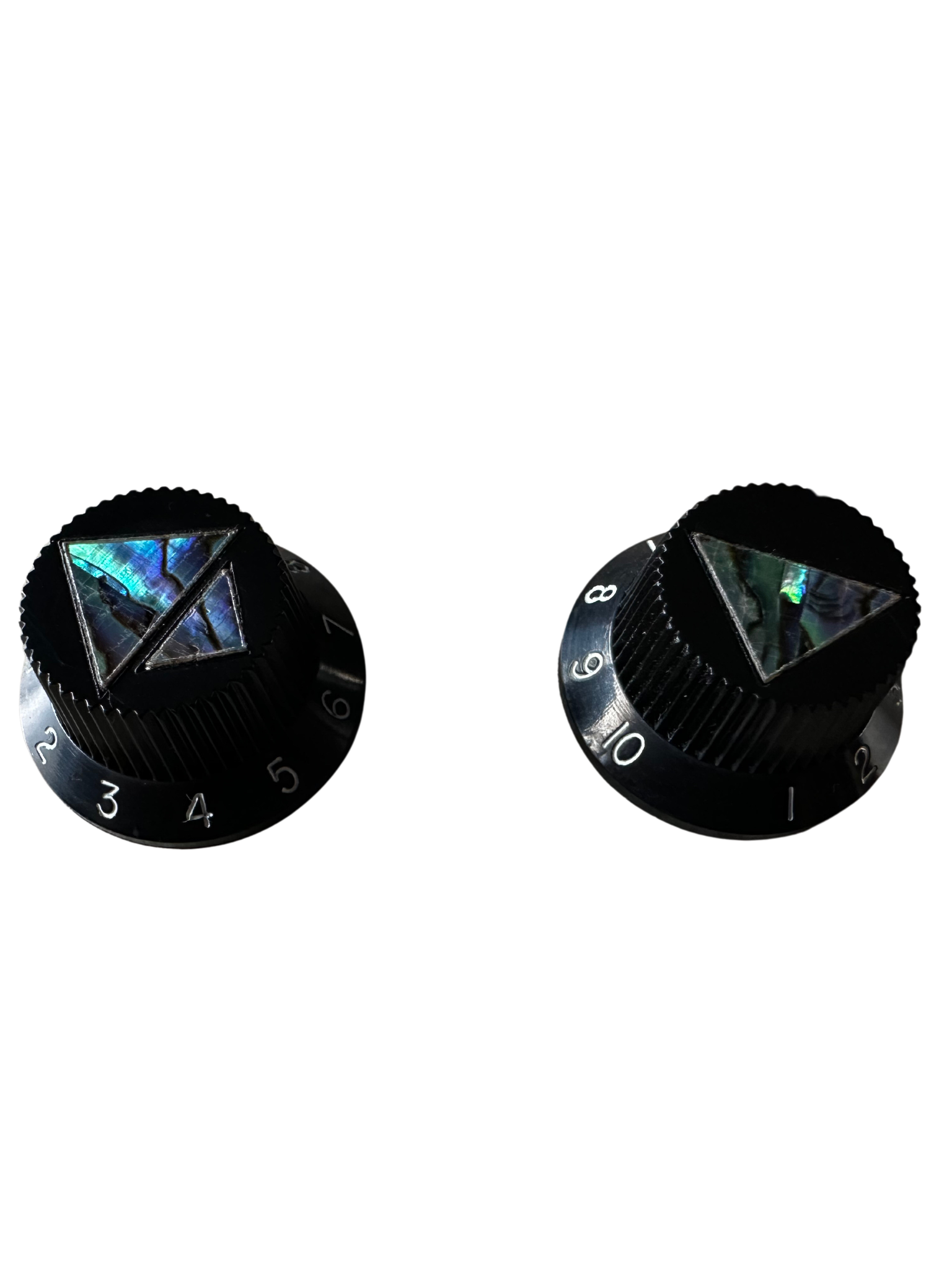 Black Abalone Arielle Triangle Guitar Knobs