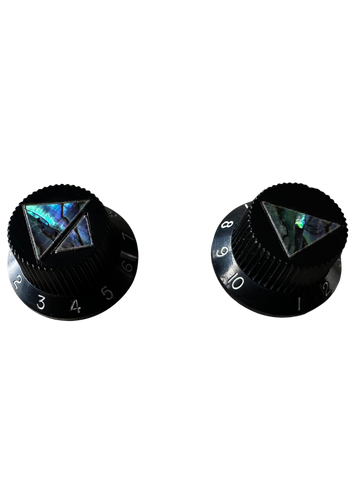 Black Abalone Arielle Triangle Guitar Knobs
