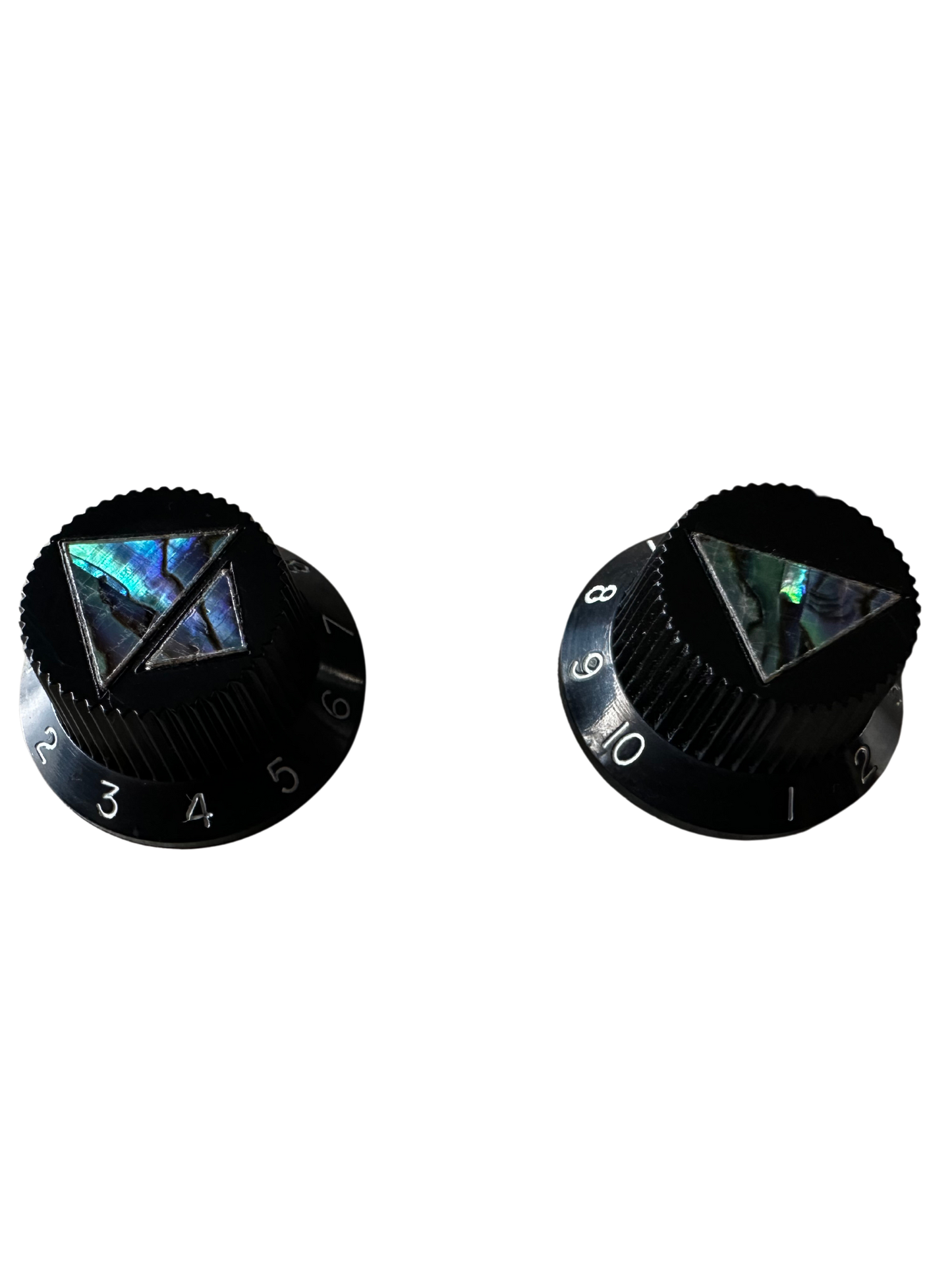 Black Abalone Arielle Triangle Guitar Knobs