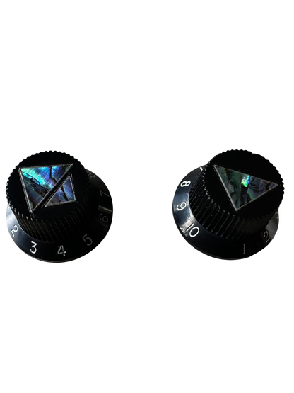 Black Abalone Arielle Triangle Guitar Knobs